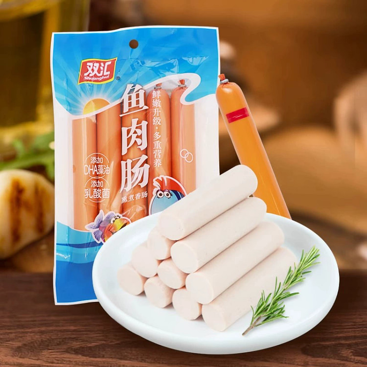 双汇鱼肉肠火腿肠鱼肉海鲜味即食休闲零食火腿肠250g*1袋