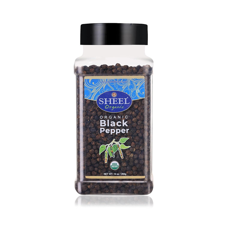 Sheel Organic Black Pepper Whole, USDA - 10 oz 1 each