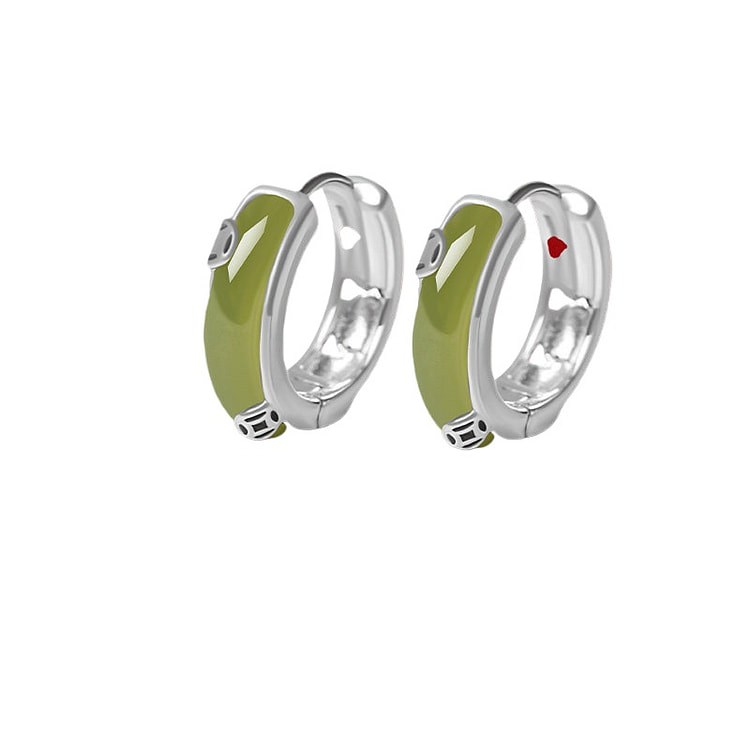 宫里上新 和田玉耳环纯银玉石耳饰 青月14*4mm 1 盒