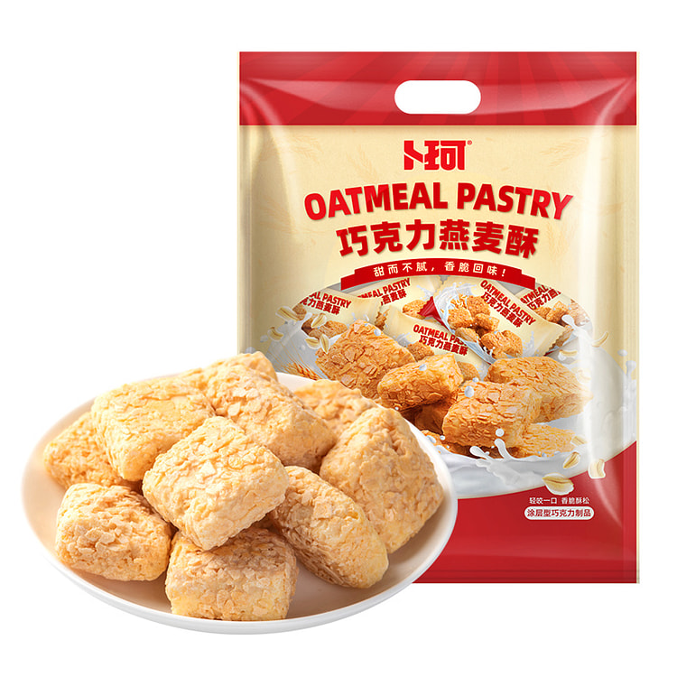 卜珂巧克力燕麦酥可可休闲零食308g*1袋