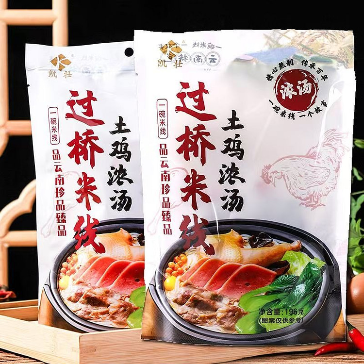 凯壮正宗云南过桥米线袋装土鸡浓汤口味196g*1袋 196 克