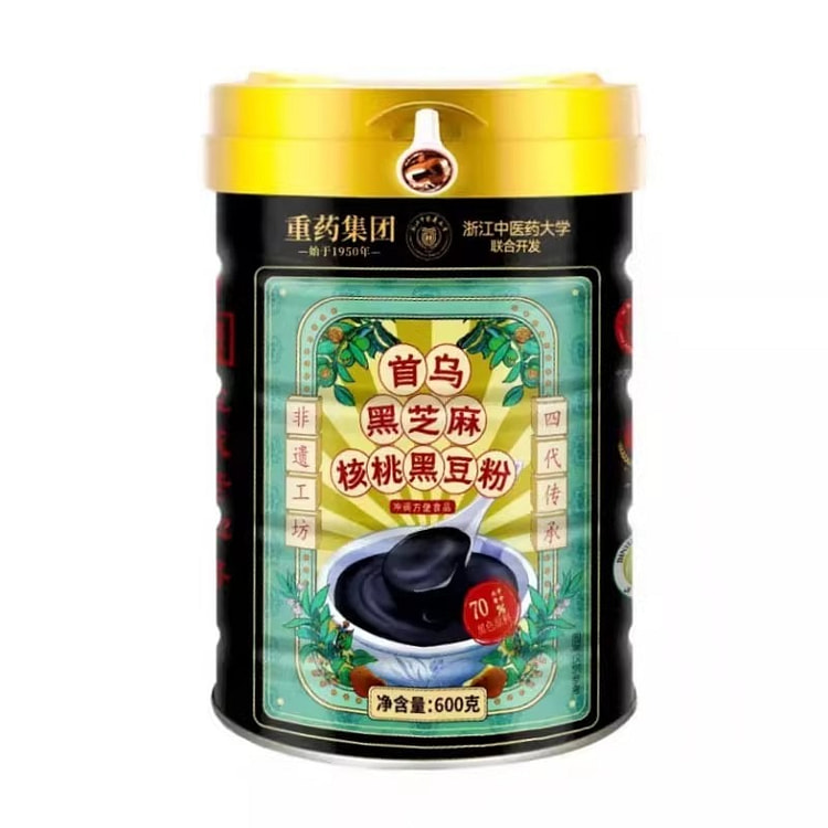 首乌黑芝麻核桃黑豆粉 营养早餐600g/罐 1 罐