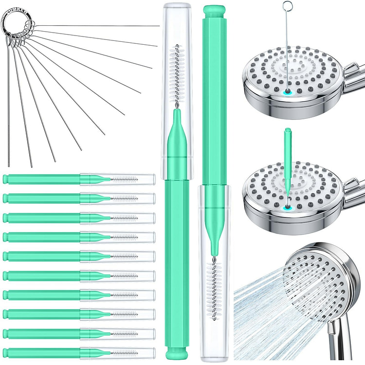 淋浴喷头清洁工具 花洒疏通刷 多尺寸淋浴喷头清洁刷 1 包