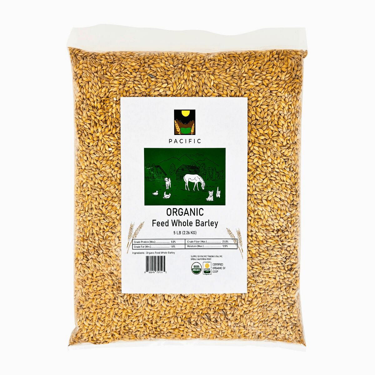 PACIFIC Pet Food Organic Whole Barley (5lb Pack) 5 lb