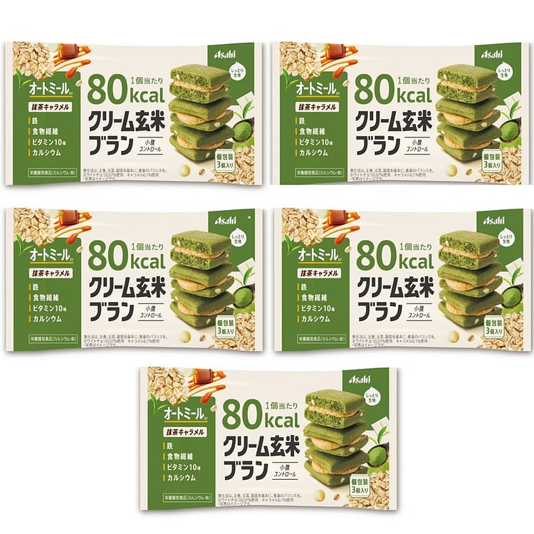 朝日 玄米系列 焦糖抹茶 80卡夹心饼干54g*5