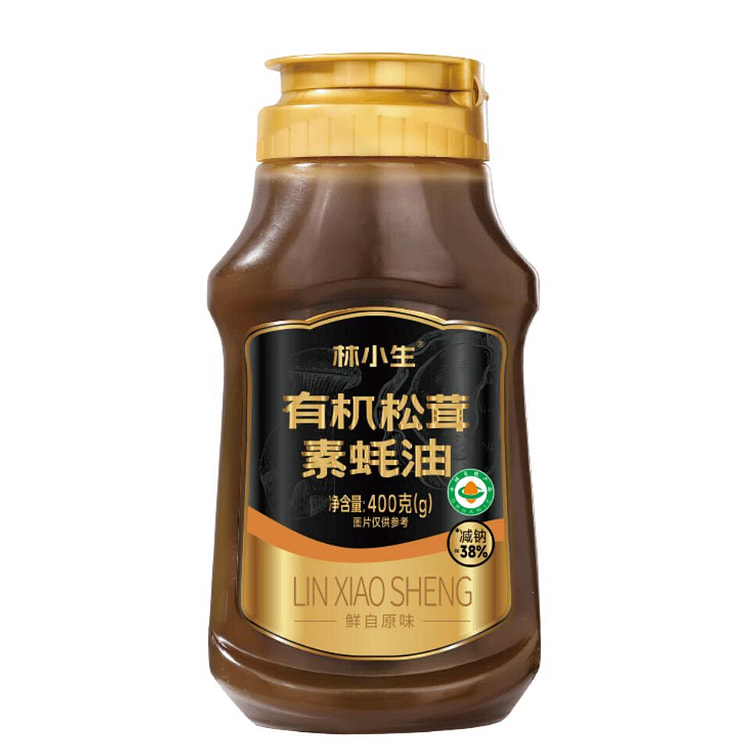 林小生 有机松茸素蚝油 炒菜上色提鲜增香调味品 400 克