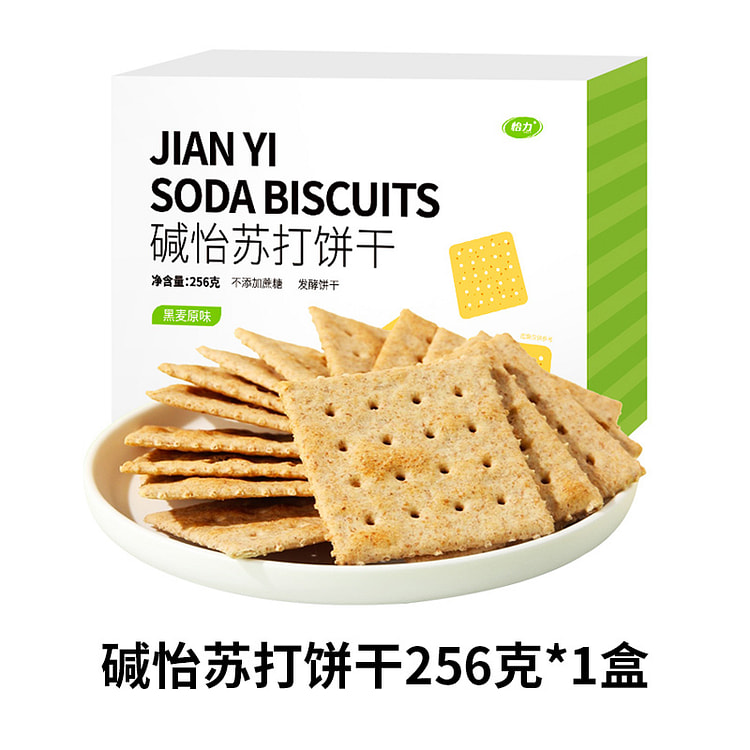 怡力苏打饼干黑麦饼干无糖精低粗粮256g*1盒