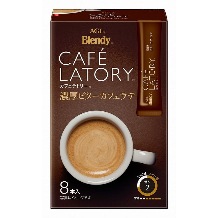 AGF Blendy 微苦咖啡拿铁速溶冲饮棒 8支