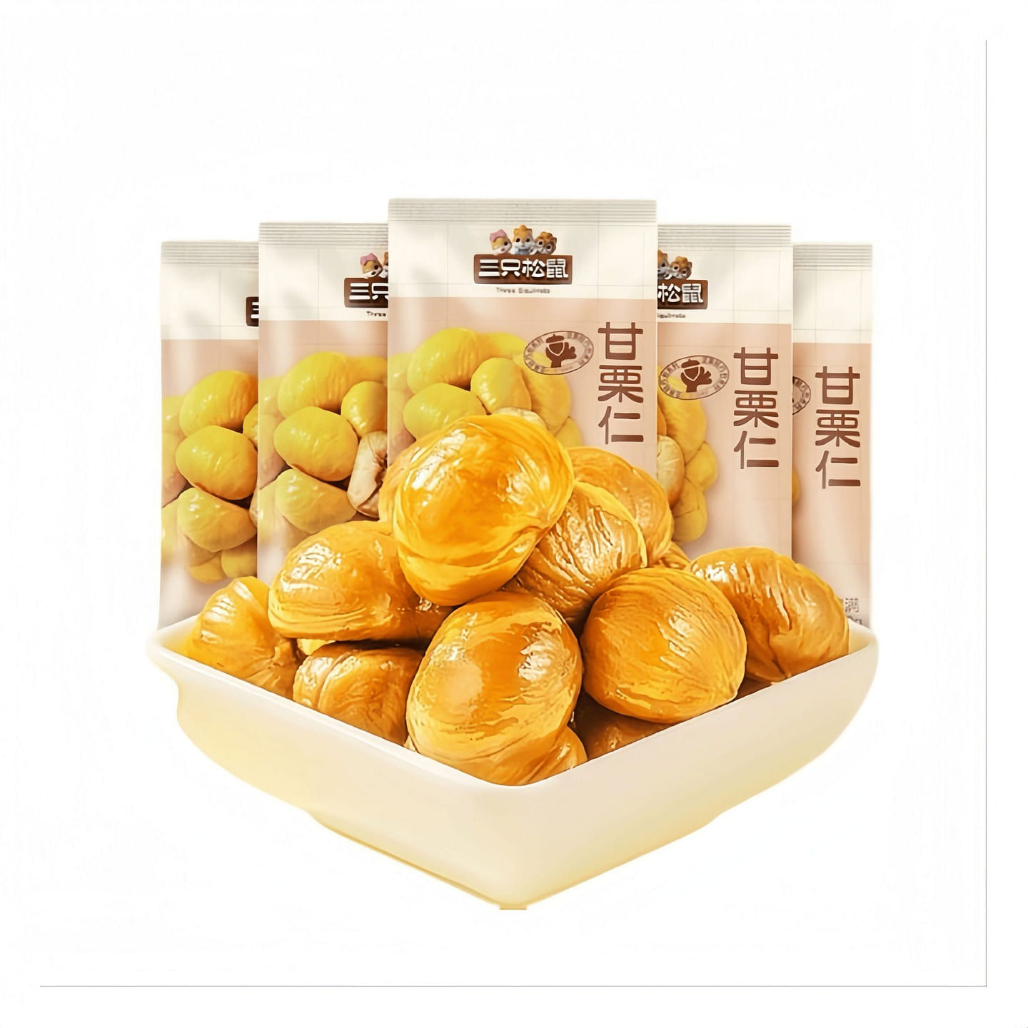 Three Squirrels Sweet Chestnut Kernels 50g*5 bags 250 g