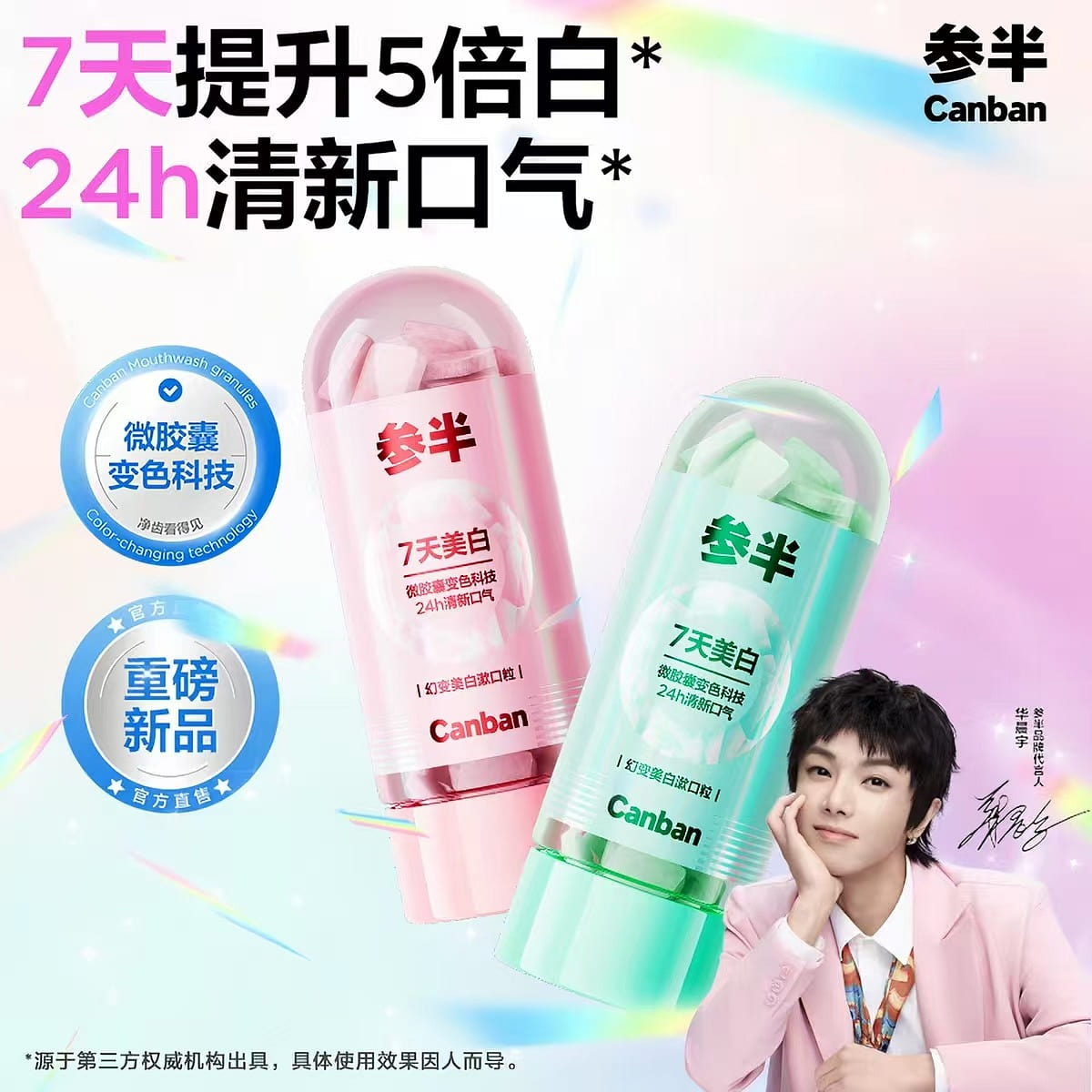 Huanbian Whitening Mouthwash Peppermint 1 bottle
