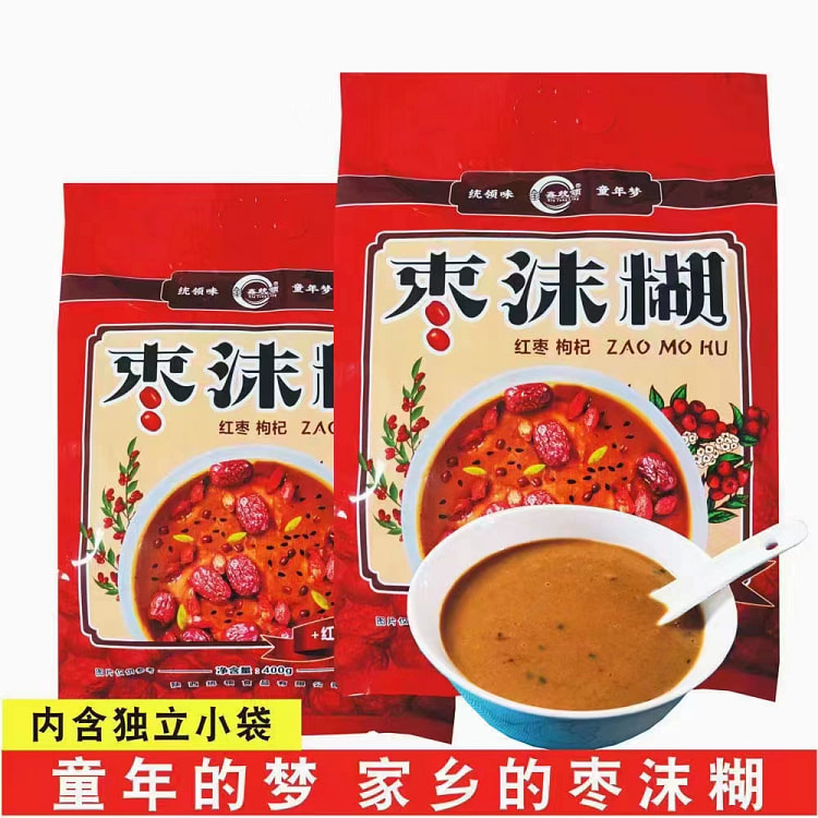 陕西特产 枣沫糊 红枣粉枸杞沫糊大荔同州营养早餐粥枣饮品400g*1袋