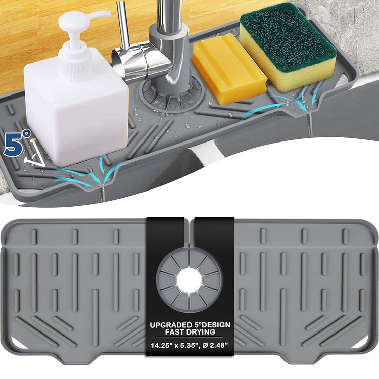 硅胶水龙头防溅垫 水龙头沥水垫 厨房卫浴水龙头垫 1 份