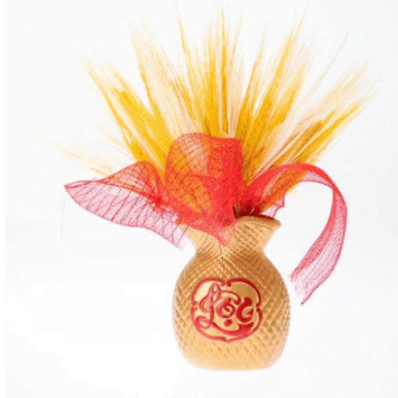 Tet & Lunar New Year Money Bag Vase(Small, Yellow) 1.4 lb
