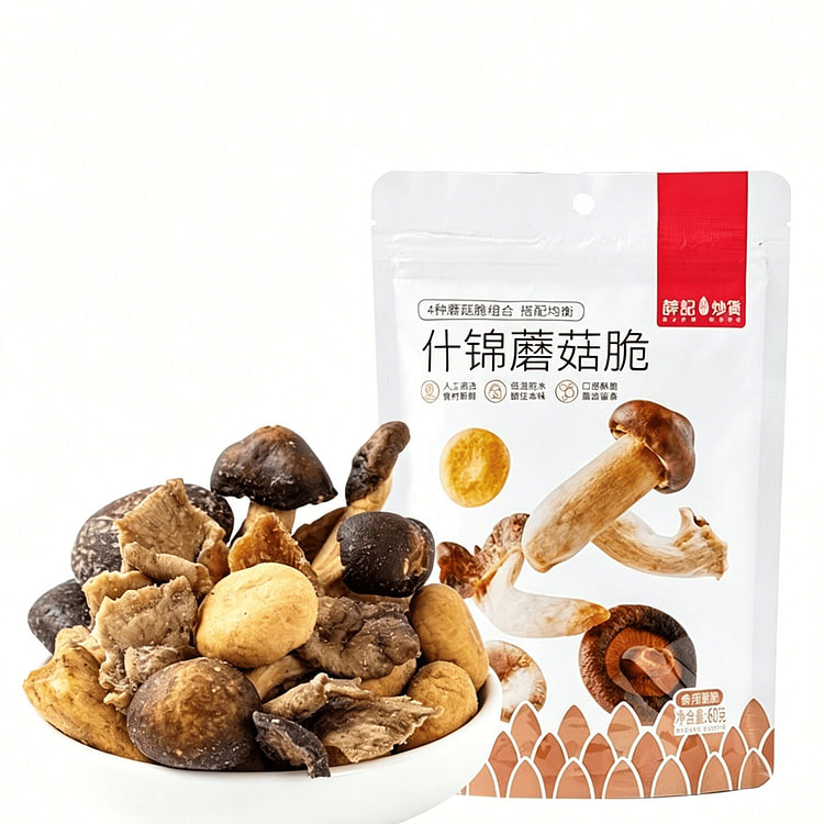 薛记炒货什锦蘑菇脆蘑菇干香脆蘑菇干香脆组合装60g 60 克