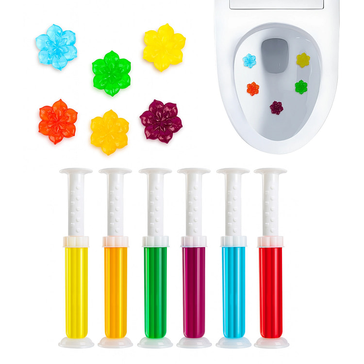 Toilet Gel Stamp, 6Pcs/72 Count Flower Fragrance 1 each