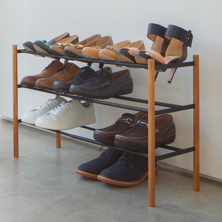 可扩展鞋架（18英寸高）-钢黑色