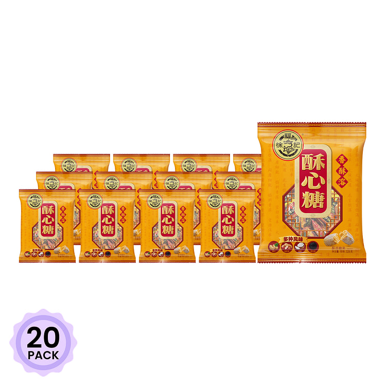 徐福记 什锦酥心糖综合装 黑芝麻/花生/椰子/果仁味 306 克*20 包