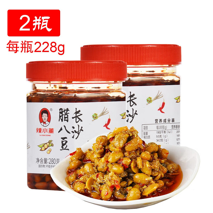 辣小董 长沙腊八豆 湖南香辣下饭菜 280g*2瓶
