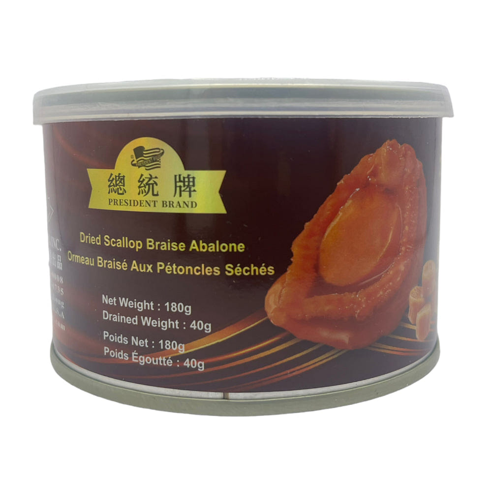 President Brand Canned Dried Scallop Braise Abalone Net Weight 180g 1 can