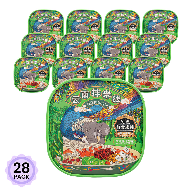 品七彩 云南拌米粉 烧椒口味 328 克*28 包