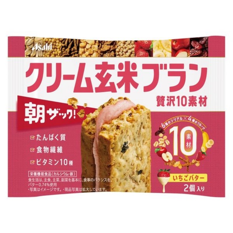 ASAHI 草莓奶油夹心厚烧玄米麦片饼 2个装 - Weee!