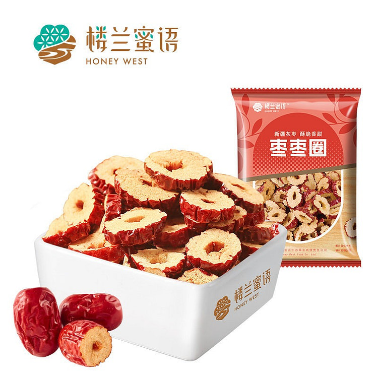 楼兰蜜语红枣枣圈250g新疆无核红枣片泡茶即食零食 250 克