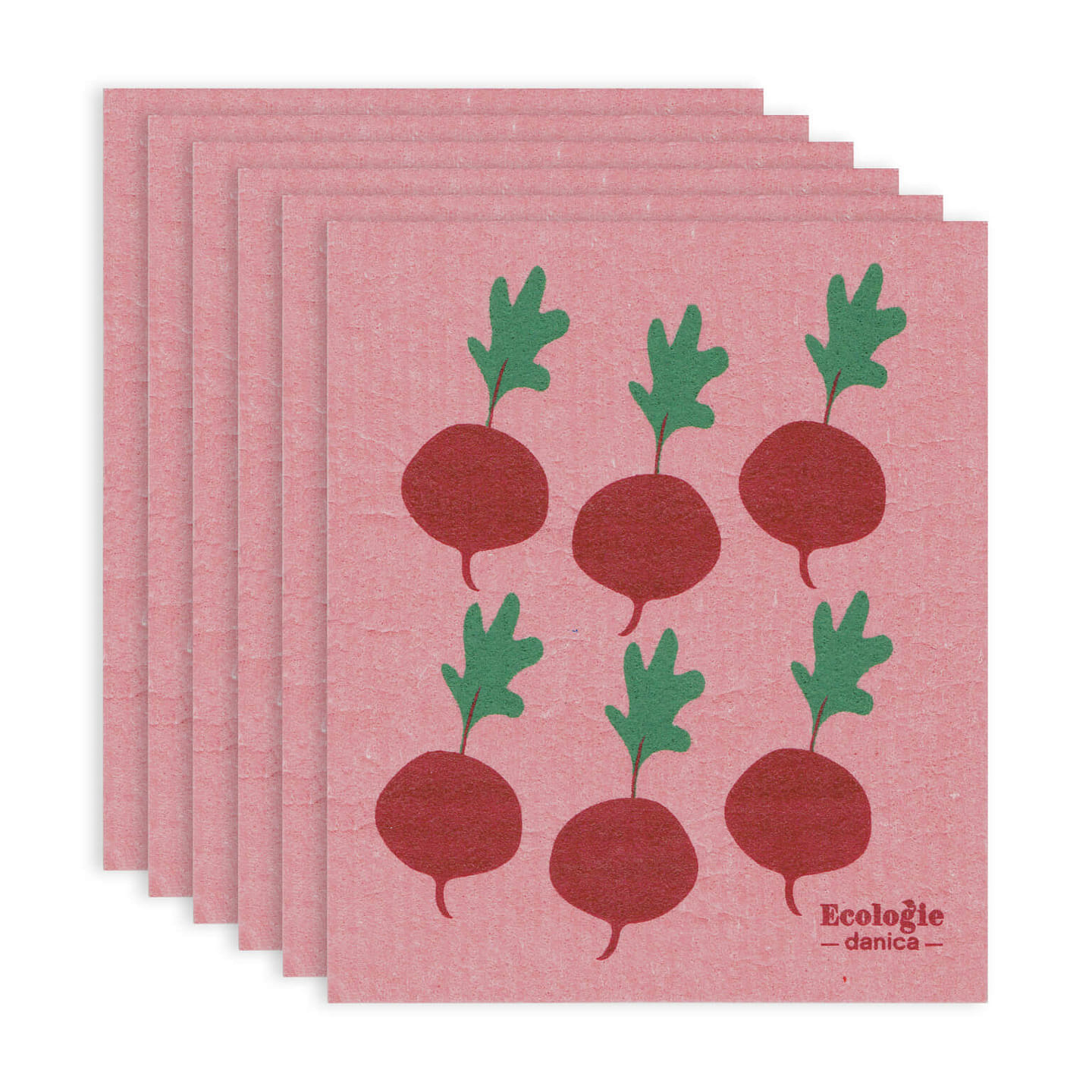 Now Designs Ecologie Swedish Sponge Cloth (Pack of 6) – Radish 6 count