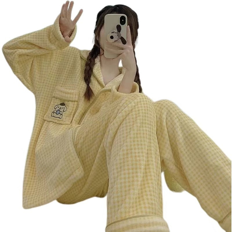 【中国直邮】 FOXTAIL 三丽鸥秋冬珊瑚绒家居服 - 布丁狗 Pompompurin M 码 1件*|预计到达时间3-4周