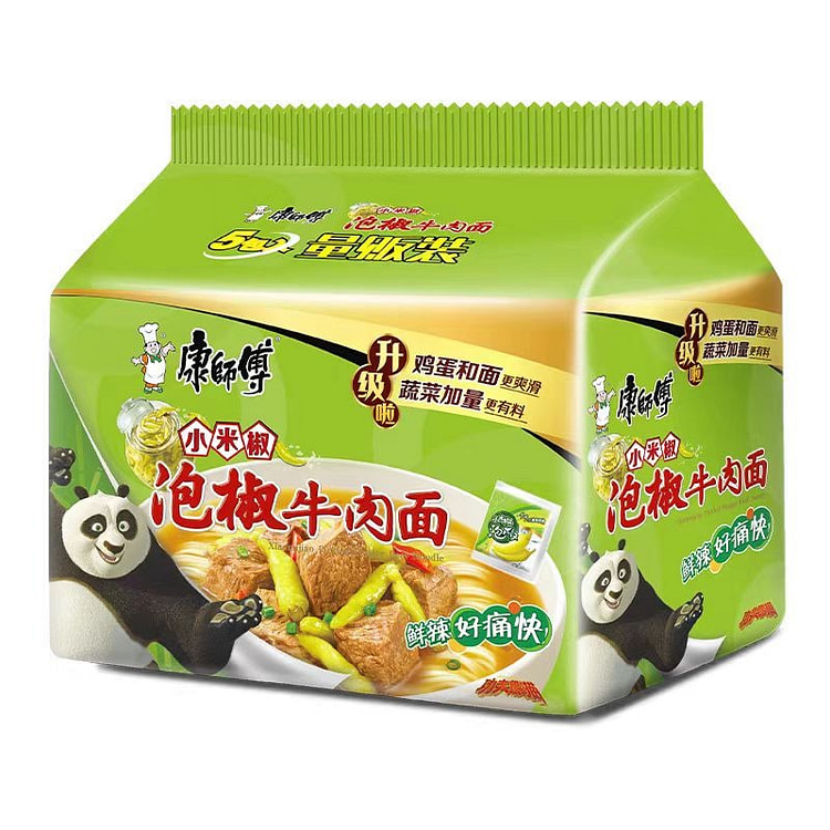 康师傅 泡椒牛肉面 85g*5袋装