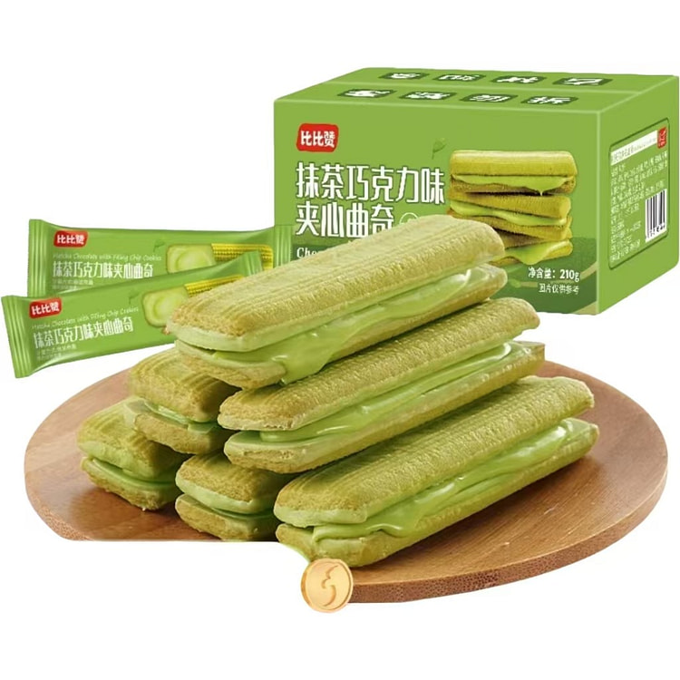 比比赞 抹茶夹心曲奇饼干 180g*1箱 180 克