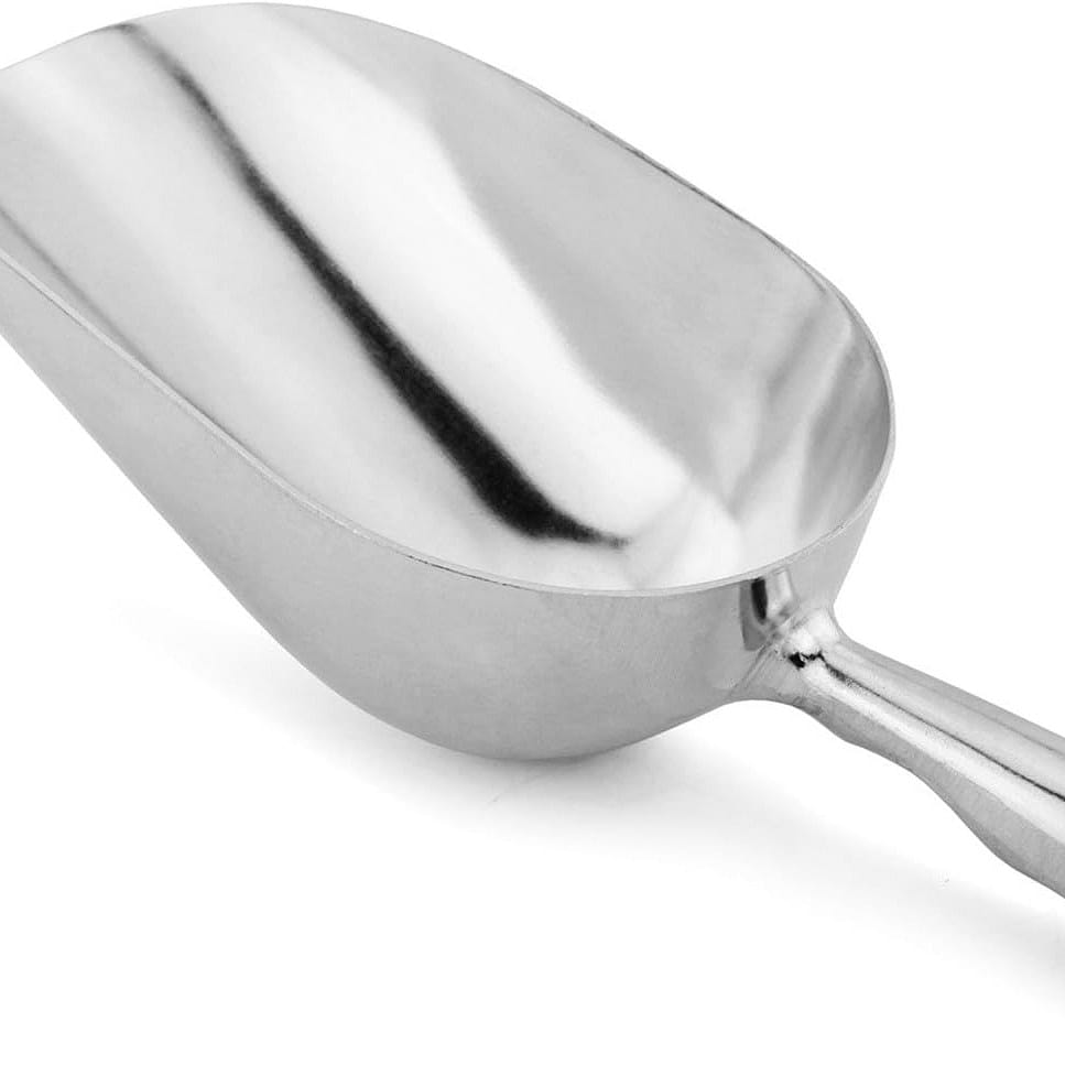 One-Piece Cast Sliver Aluminum Round Bottom Bar Ice Flour Utility Scoop,16 Inch 1 개입