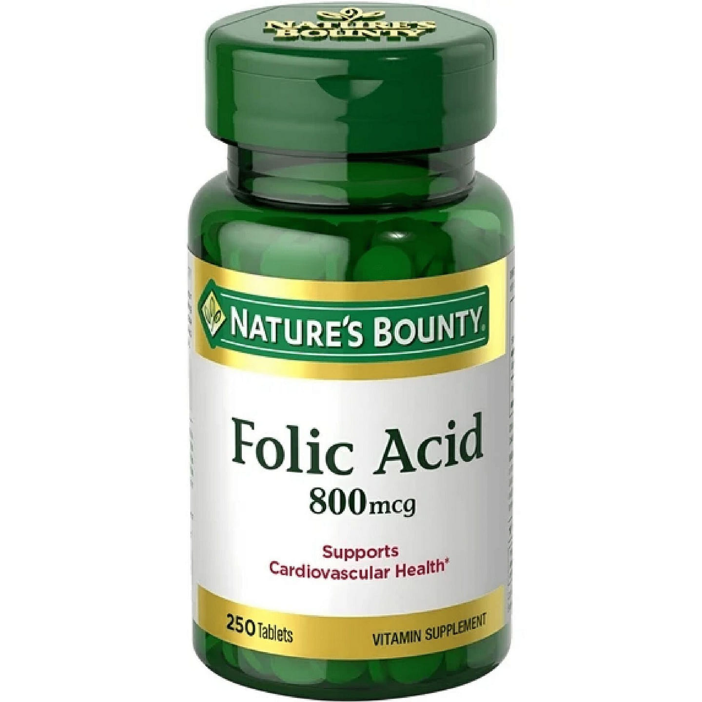 Nature’s Bounty Folic Acid 800mcg 250 Tablets 1 bottle