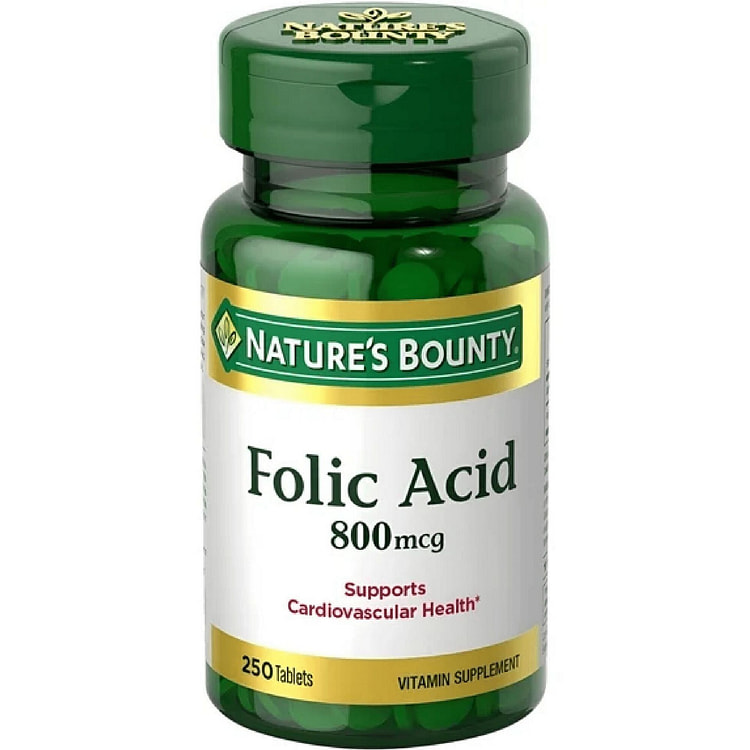 Nature's Bounty Folic Acid 800mcg 250 Tablets 1 bottle