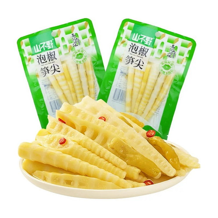 山不野泡椒竹笋脆笋酸辣嫩笋尖年货零食 231 克