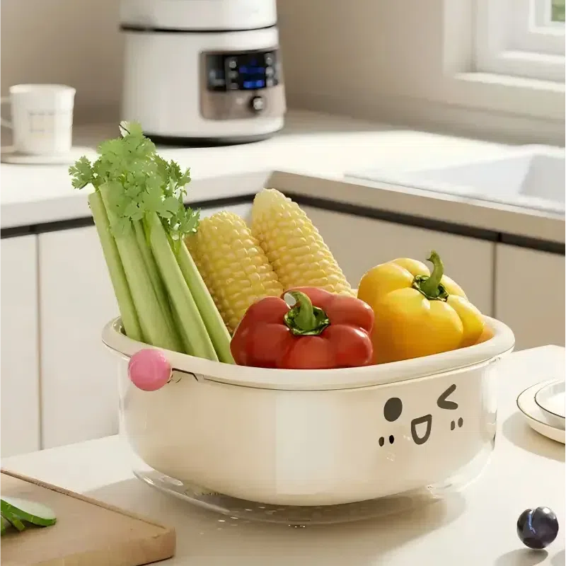 KAWASIMAYA Double-layer Washing Basin Cream White 1 each