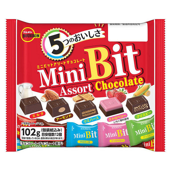 Bourbon Mini Bit Assorted Chocolate 102g 1 each