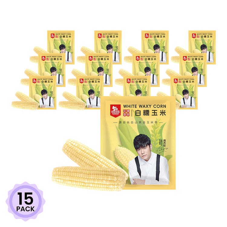 LQQM Fresh White Sweet Waxy Corn 2/Pack 400 g*15 pack