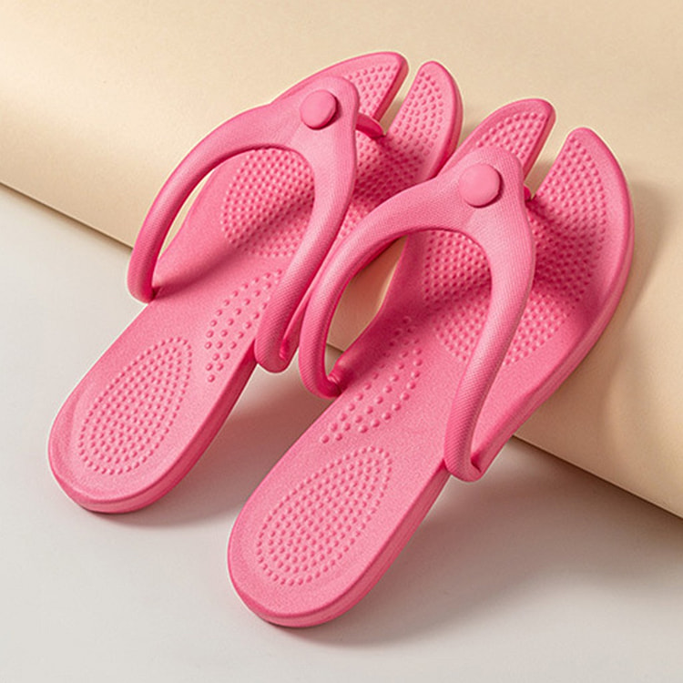 Foldable Travel Slippers In Rose Red F