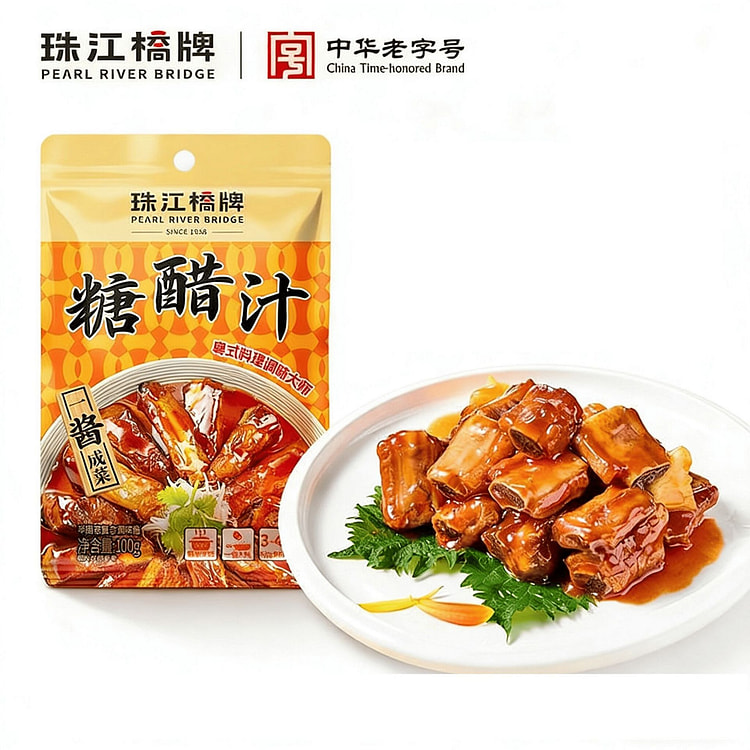 珠江桥牌糖醋汁糖醋酱糖醋排骨里脊酱料糖醋鱼锅包肉酱 100 克