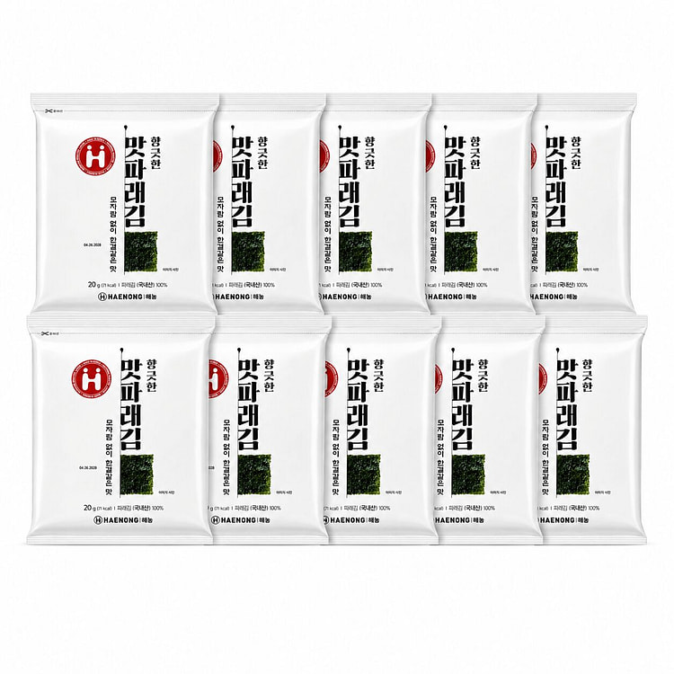 [Haenong] Roasted Seasoned Green Laver (Parae Gim) 10 pack