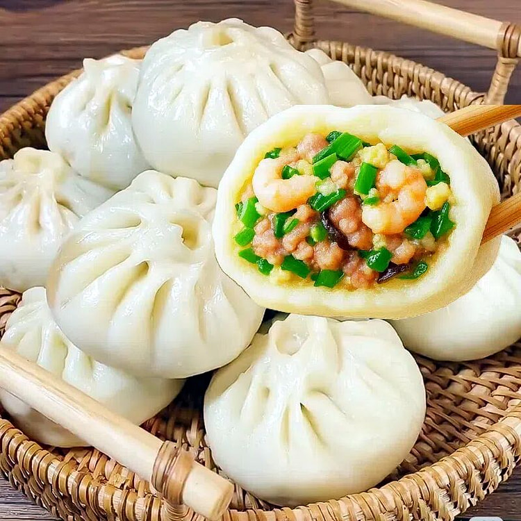 【肉三鲜】虾仁韭菜鸡蛋 包子3个 220g