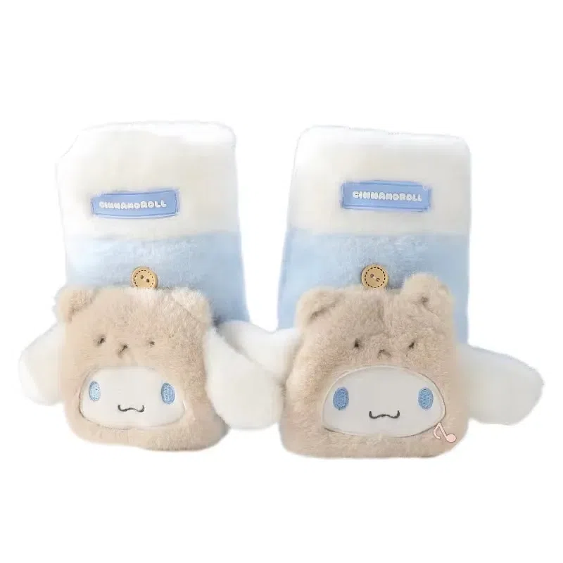 Sanrio Cartoon Warm Flip Gloves Outdoor Cycling Gloves -Cinnamoroll Style 1 Pair 1 each