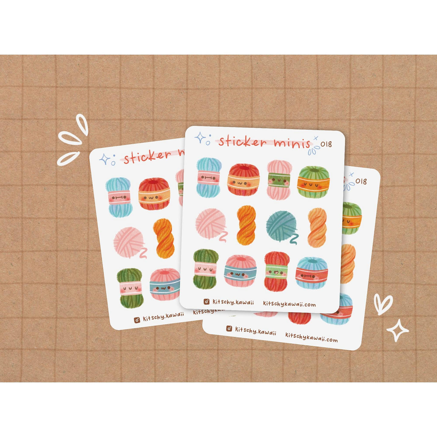 Yarn Mini Sticker Sheet 1 each