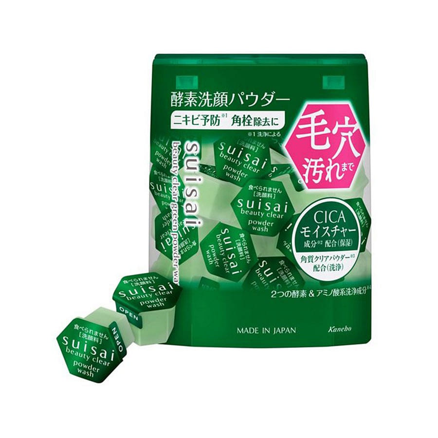 SUISAI Beauty Clear Green Powder Facial Wash 32pcs 1 box