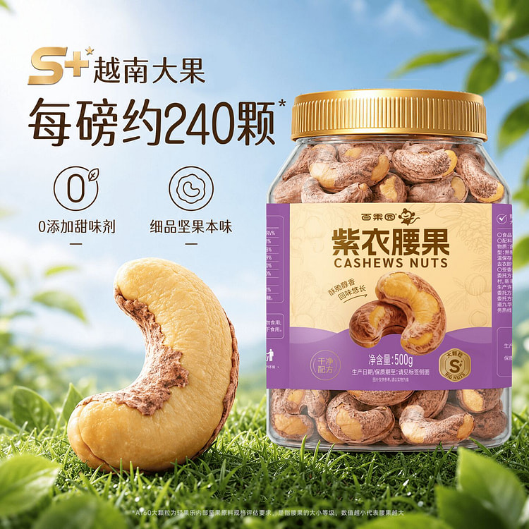 Baiguoyuan A240 Vietnamese Purple skinned Cashew 500 g