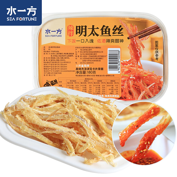 水一方辣拌明太鱼丝延边 180g*1盒装 180 克