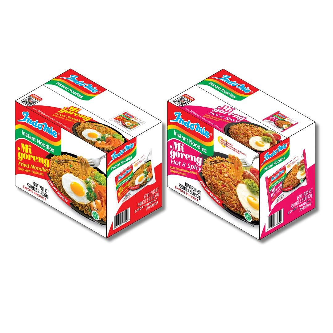 Indomie Original & 30 Hot and Spicy Flavor Noodle 1 count*60 pack