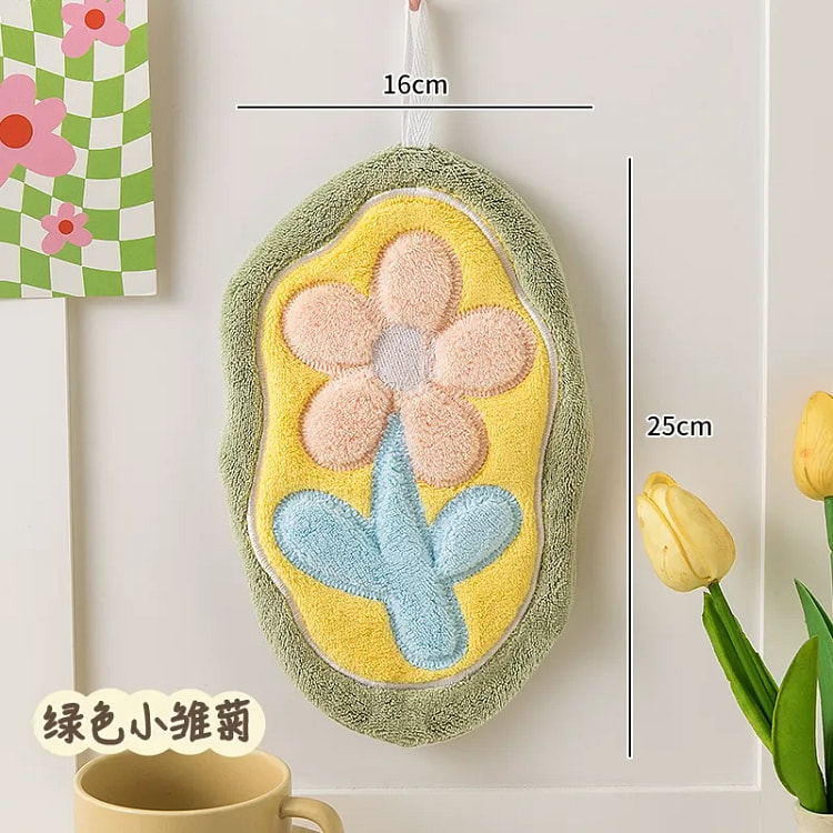 可爱厨房挂式擦手巾 绿色小雏菊