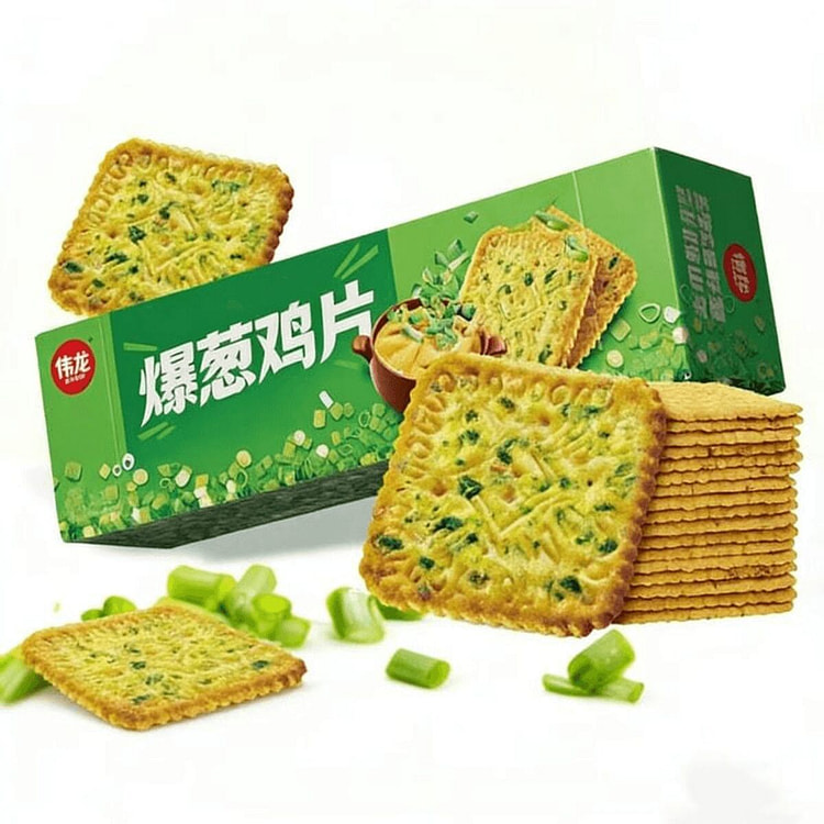 伟龙饼干爆葱鸡片108g*1盒装 108 克