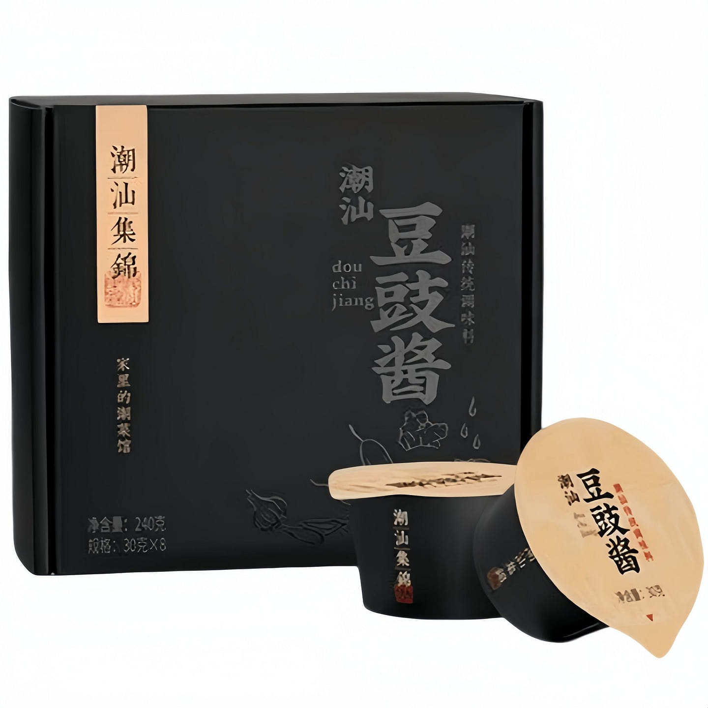 Non-spicy fermented black bean sauce, 30g * 8 cups 240 g